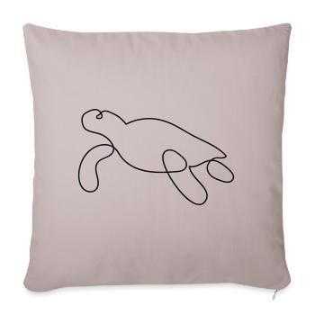 Turtle One-Line Style - Sofa pillowcase 17,3'' x 17,3'' (45 x 45 cm) - light taupe - Front