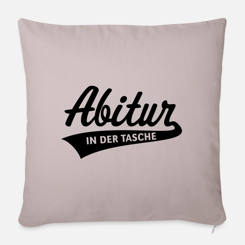 Abitur – In Der Tasche (Abiturient / Abi / Black) - Sofakissenbezug 45 x 45 cm - helles Taupe