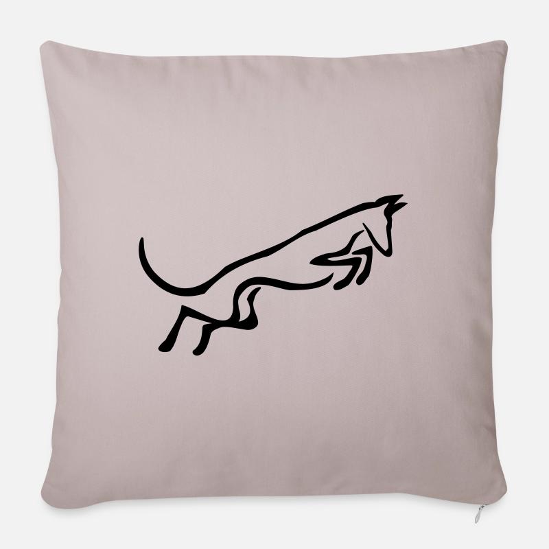 Podenco springt - Sofakissenbezug 45 x 45 cm - helles Taupe
