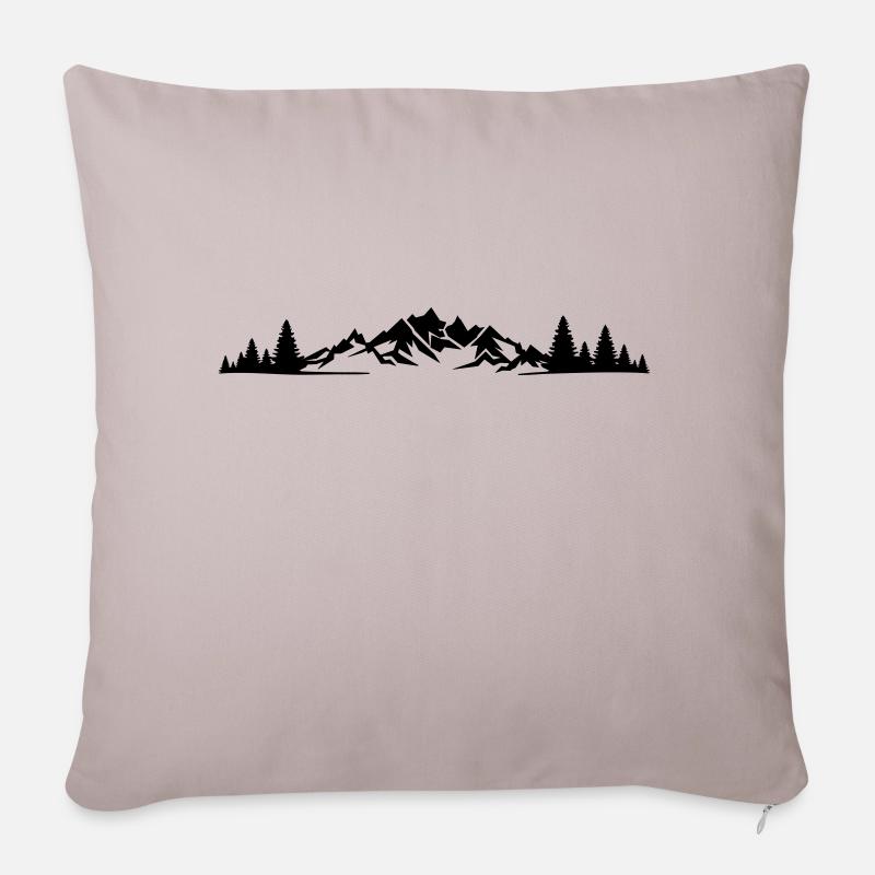 Natur - Berge Wald - Sofakissenbezug 45 x 45 cm - helles Taupe