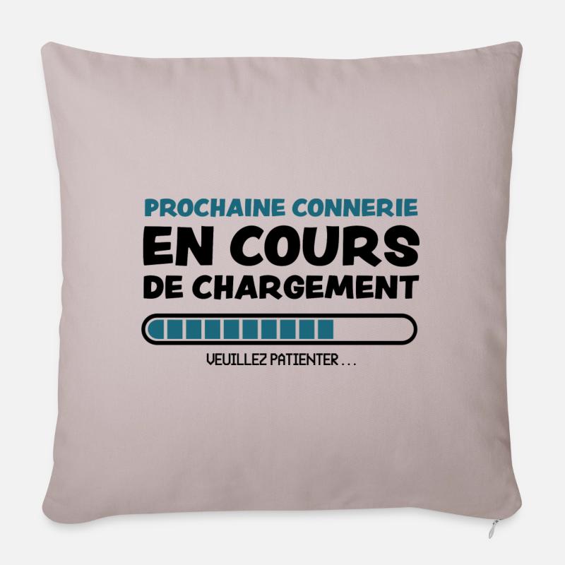 connerie en cours de chargement - Housse de coussin décorative 45 x 45 cm - taupe clair