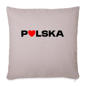 LOVE POLSKA Gift - Sofa pillowcase 17,3'' x 17,3'' (45 x 45 cm) - light taupe - Front
