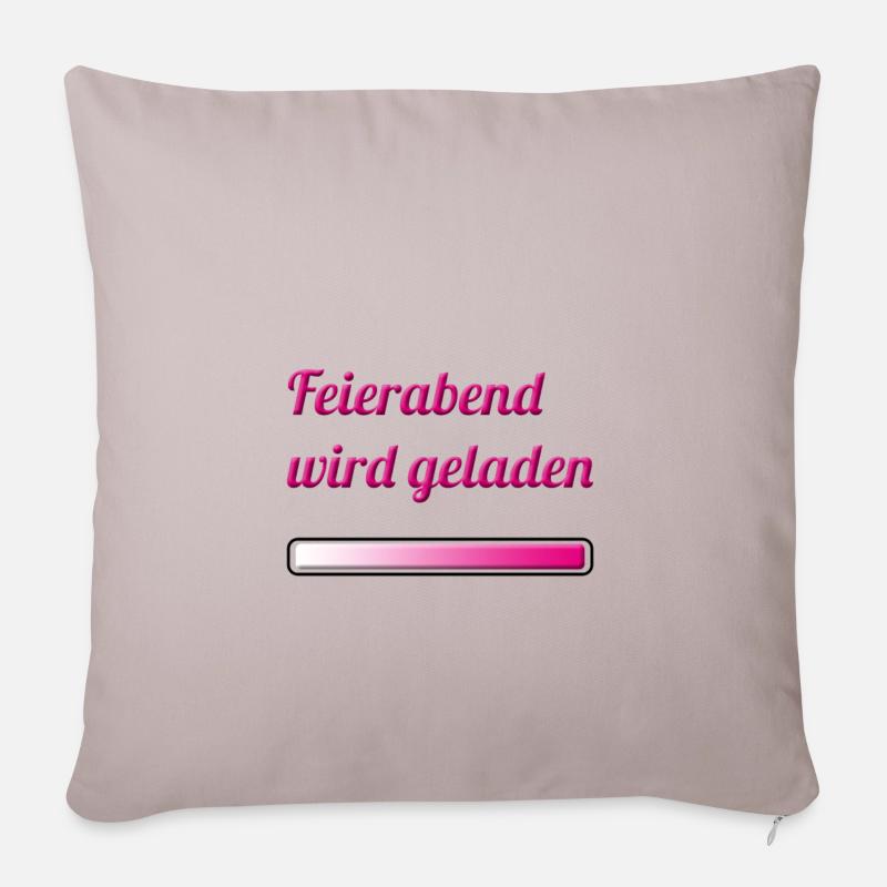Feierabend wird geladen - Sofakissenbezug 45 x 45 cm - helles Taupe