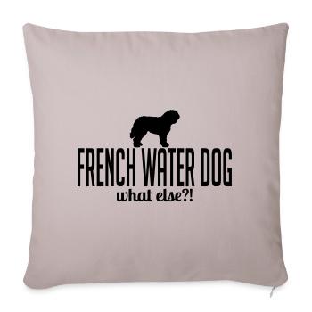 FRENCH WATER DOG what else Hundespruch Wilsigns - Housse de coussin décorative 45 x 45 cm - taupe clair - Devant