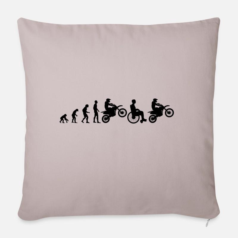 Motocross Evolution va bien bientôt cadeau - Housse de coussin décorative 45 x 45 cm - taupe clair