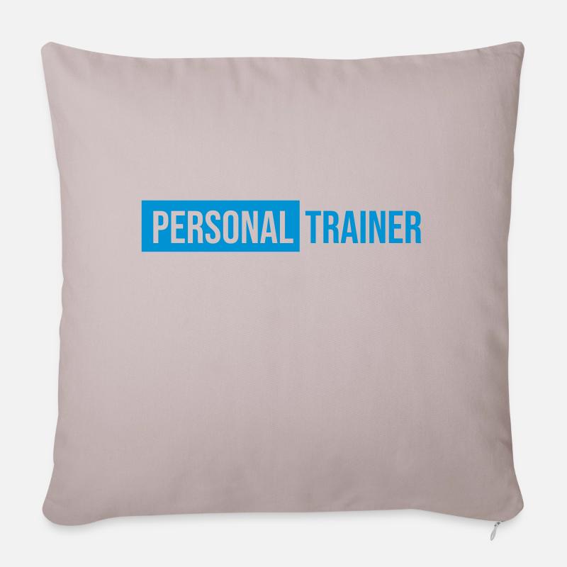 personal trainer blue color - Sofakissenbezug 45 x 45 cm - helles Taupe