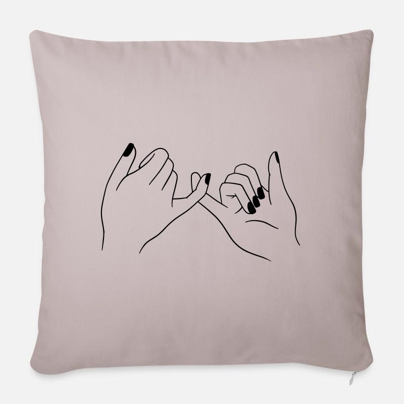Pinky Promise - Housse de coussin décorative 45 x 45 cm - taupe clair