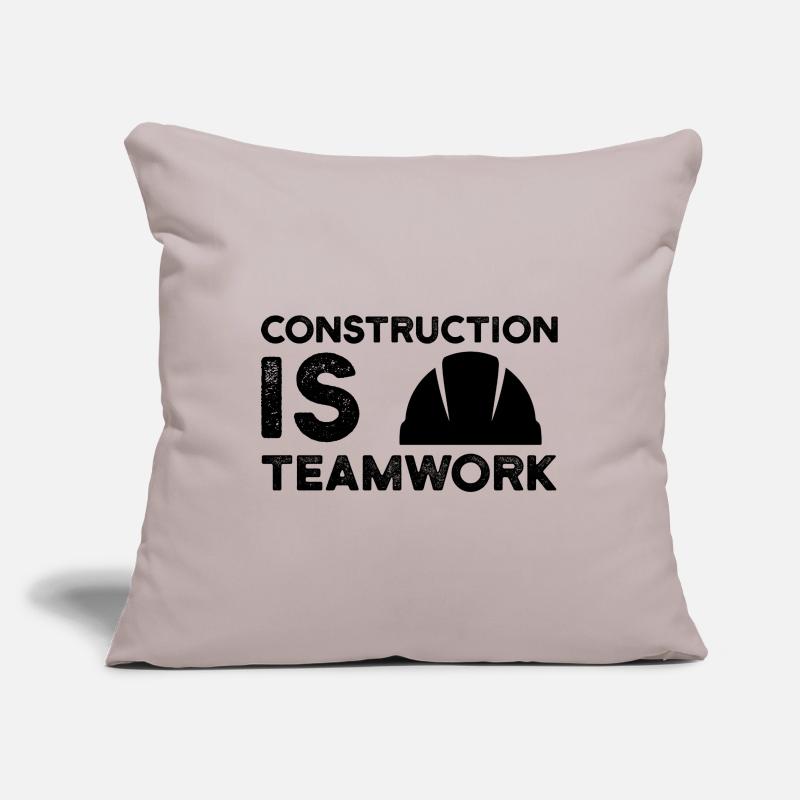 Construction site is teamwork construction worker construction manager construction Sofa pillowcase 17,3'' x 17,3'' (45 x 45 cm)