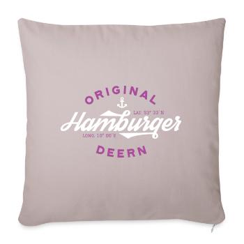 Original Hamburger Deern T-Shirt - Sofakissenbezug 45 x 45 cm - helles Taupe - Vorne