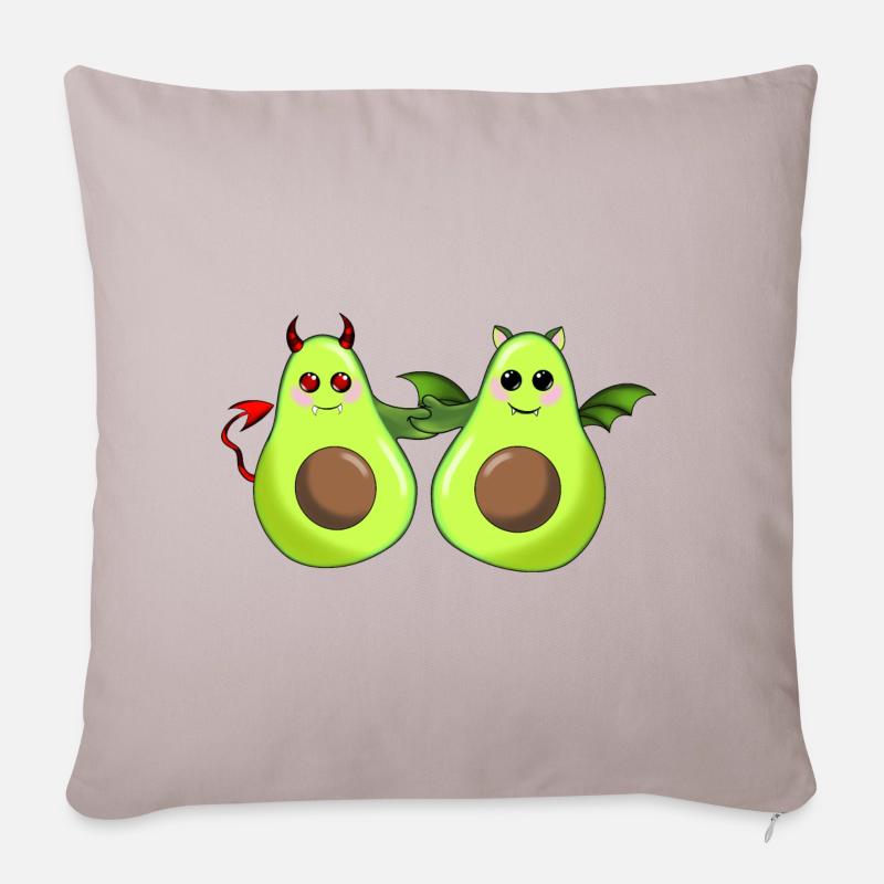 Avocado Freunde - Sofakissenbezug 45 x 45 cm - helles Taupe