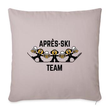 Trio d’équipe après-ski (bière / caricature / 3C) - Housse de coussin décorative 45 x 45 cm - taupe clair - Devant