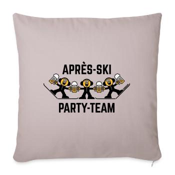 Trio d’équipe de fête après-ski (bière / dessin animé / 3C) - Housse de coussin décorative 45 x 45 cm - taupe clair - Devant
