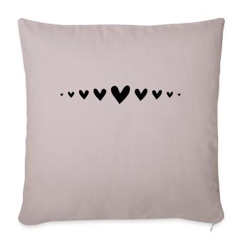 Ligne Hearts - Housse de coussin décorative 45 x 45 cm - taupe clair - Devant