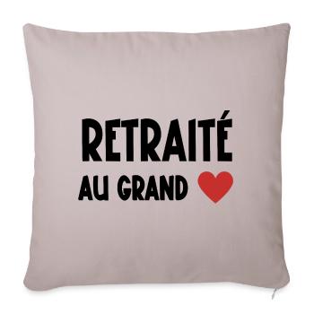 retraité au grand cœur - Housse de coussin décorative 45 x 45 cm - taupe clair - Devant
