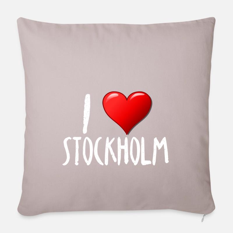 J'aime Stockholm - Housse de coussin décorative 45 x 45 cm - taupe clair