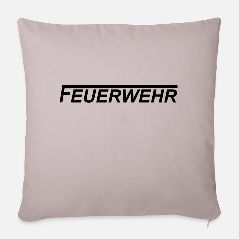 Feuerwehr - Sofakissenbezug 45 x 45 cm - helles Taupe