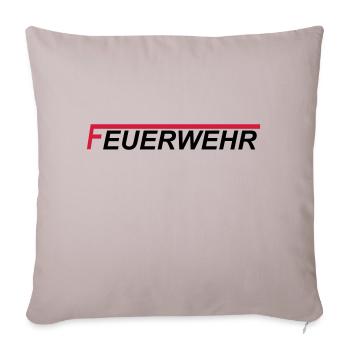 Feuerwehr langes F 2 farbig - Sofakissenbezug 45 x 45 cm - helles Taupe - Vorne