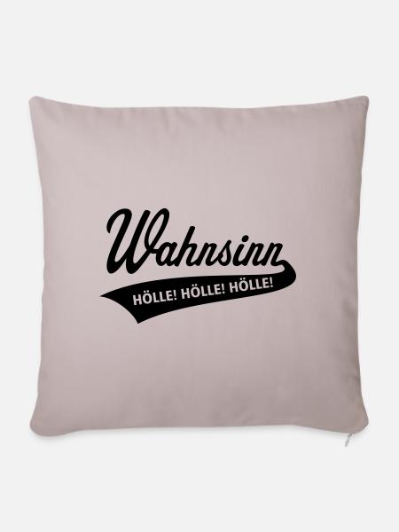 Wahnsinn – Hölle! Hölle! Hölle! (Black) - Sofakissenbezug 45 x 45 cm - helles Taupe