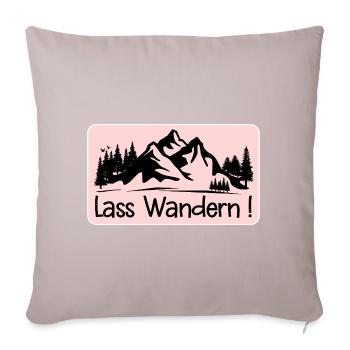 WANDERN URLAUB - BERGE NATUR - Sofakissenbezug 45 x 45 cm - helles Taupe - Vorne