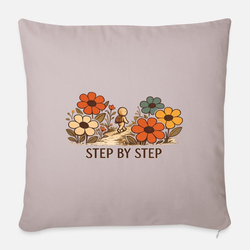 Der kleine Gedanke | STEP BY STEP - Sofakissenbezug 45 x 45 cm - helles Taupe