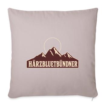 Bündner Härzbluetbündner - Sofakissenbezug 45 x 45 cm - helles Taupe - Vorne