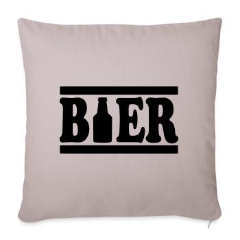 Bier Bierflasche Alkohol - Sofakissenbezug 45 x 45 cm - helles Taupe - Vorne