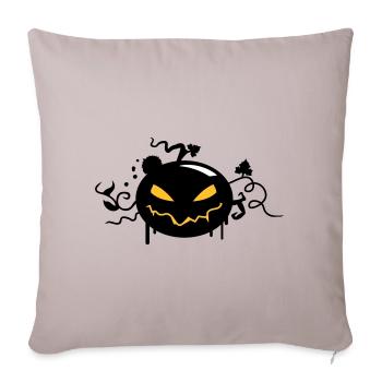 black halloween pumpkin with glowing eyes - Sofa pillowcase 17,3'' x 17,3'' (45 x 45 cm) - light taupe - Front
