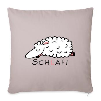 Dors comme les moutons - Housse de coussin décorative 45 x 45 cm - taupe clair - Devant