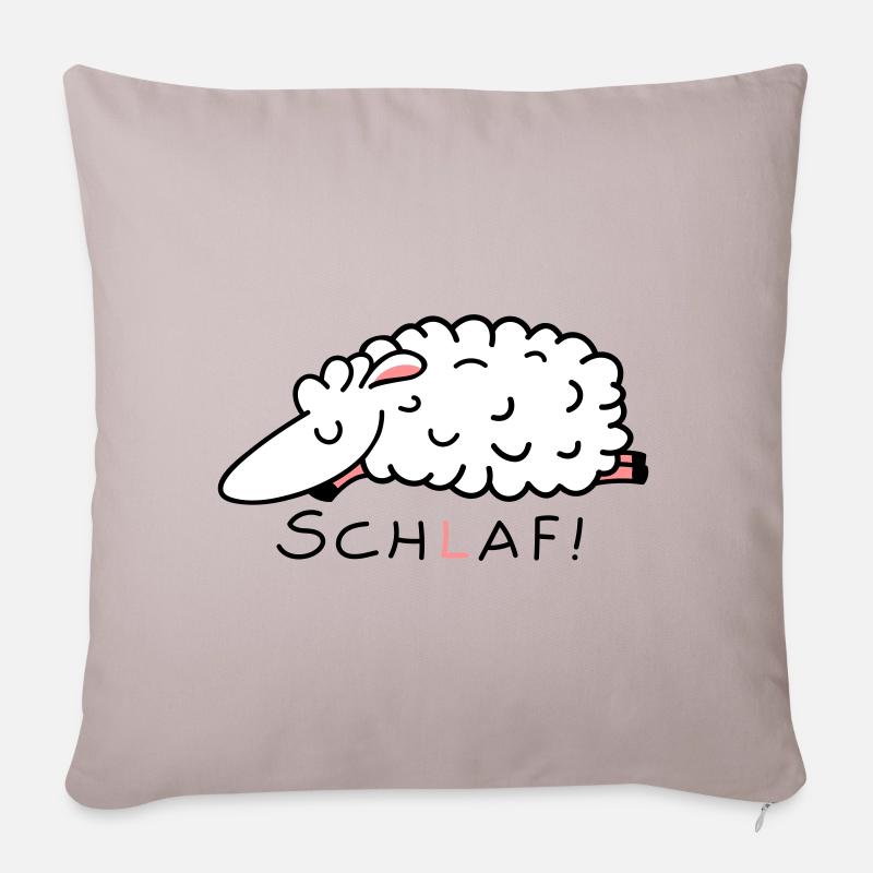 Schlaf wie das Schaf - Sofakissenbezug 45 x 45 cm - helles Taupe