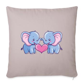 Elephant Couple Love Couple In Love - Sofa pillowcase 17,3'' x 17,3'' (45 x 45 cm) - light taupe - Front