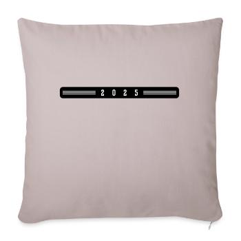 Année 2025 - Housse de coussin décorative 45 x 45 cm - taupe clair - Devant