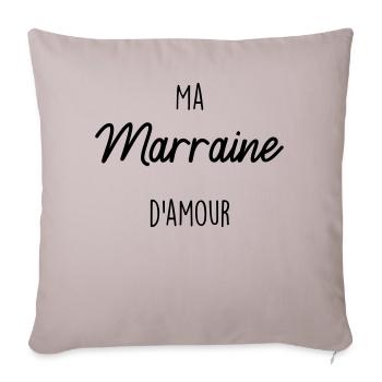 ma marraine d amour - Housse de coussin décorative 45 x 45 cm - taupe clair - Devant