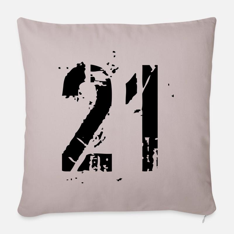 21 Zahl 21 Jahre - Sofakissenbezug 45 x 45 cm - helles Taupe