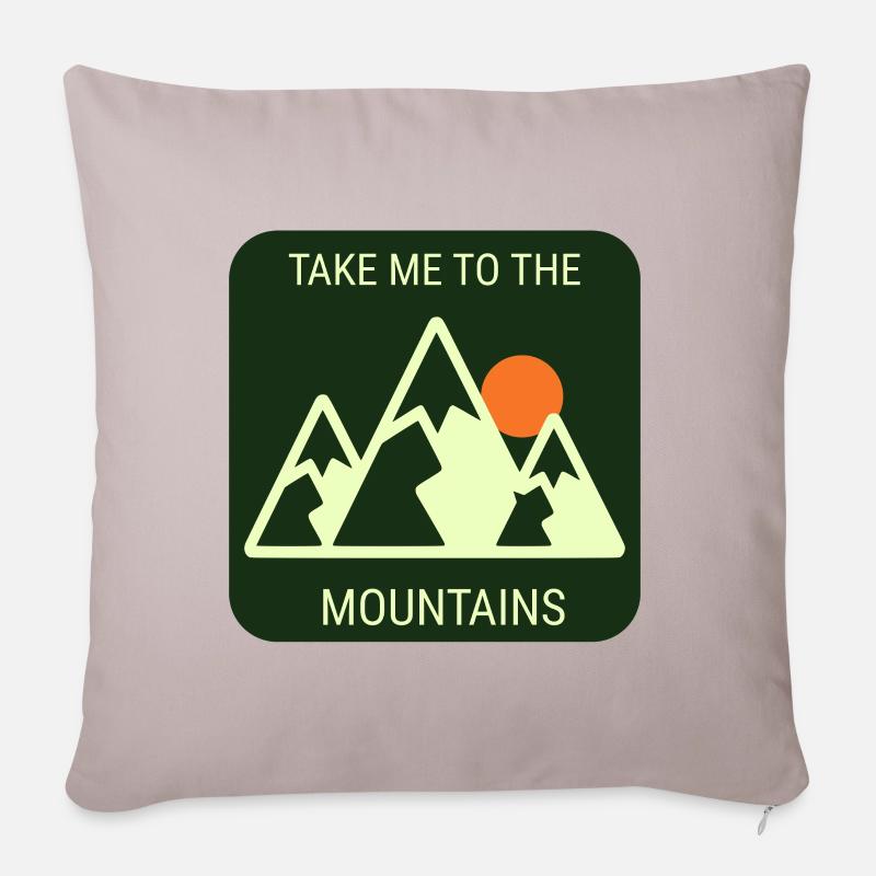 Take Me To The Mountains - Plain Version - Sofa pillowcase 17,3'' x 17,3'' (45 x 45 cm) - light taupe