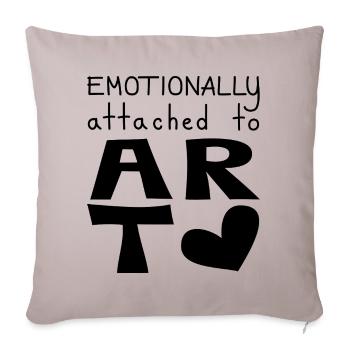 Emotional an Kunst gebunden, schwarz - Sofakissenbezug 45 x 45 cm - helles Taupe - Vorne