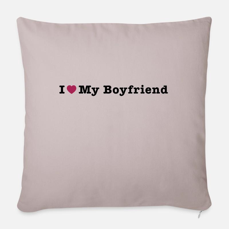 mp_i_love_my_boyfriend - Sofakissenbezug 45 x 45 cm - helles Taupe