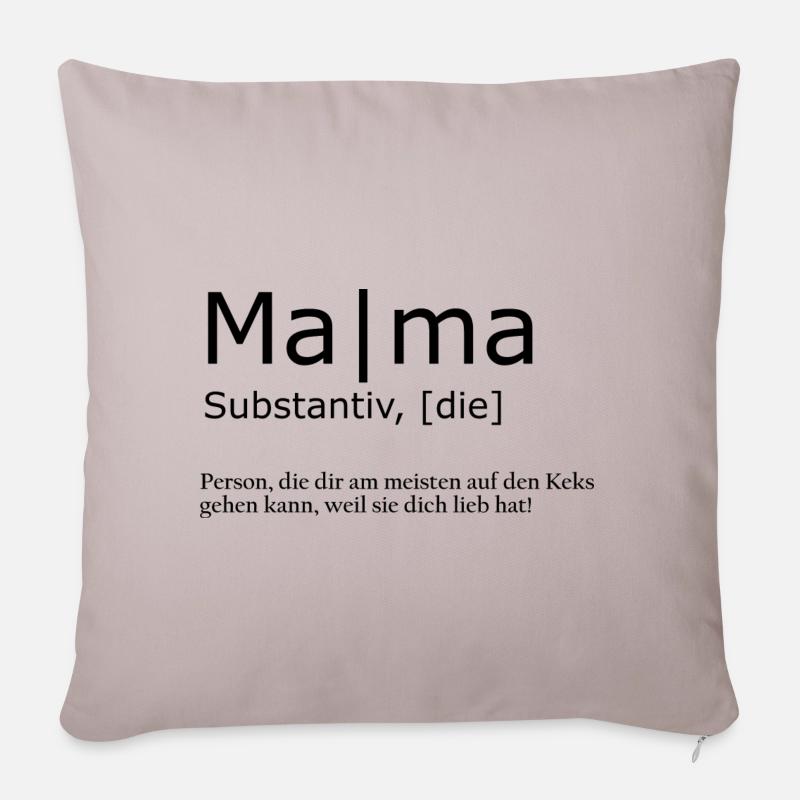 Mama - Sofakissenbezug 45 x 45 cm - helles Taupe