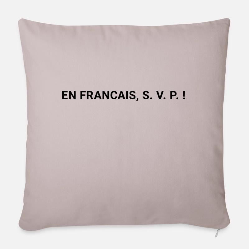 en francais - Sofakissenbezug 45 x 45 cm - helles Taupe