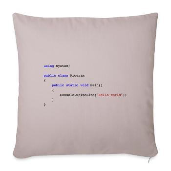 C # .NET Code Hello World Programmer Gift - Housse de coussin décorative 45 x 45 cm - taupe clair - Devant