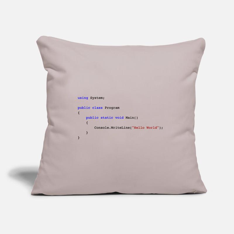 C # .NET Code Hello World Programmer Gift Sofa pillowcase 17,3'' x 17,3'' (45 x 45 cm)