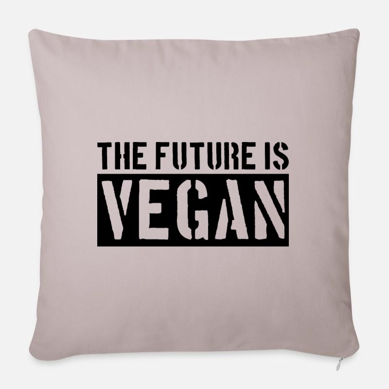 FUTURE VEGAN VEGANER - Sofakissenbezug 45 x 45 cm - helles Taupe