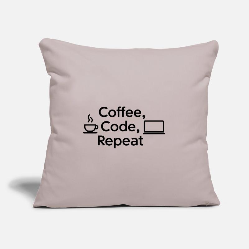 Kaffee & Code: Tägliche Routine Sofakissenbezug 45 x 45 cm
