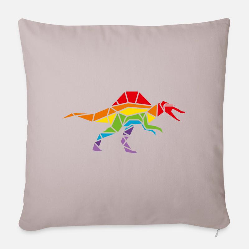 Polygone arc-en-ciel de Spinosaurus - Housse de coussin décorative 45 x 45 cm - taupe clair