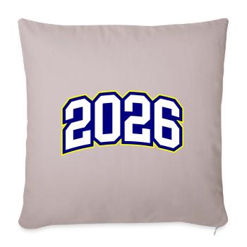 Année 2026 - Housse de coussin décorative 45 x 45 cm - taupe clair - Devant