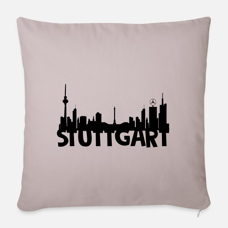 Stuttgart Skyline - Sofakissenbezug 45 x 45 cm - helles Taupe