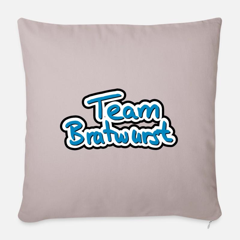 Équipe Bratwurst - Housse de coussin décorative 45 x 45 cm - taupe clair