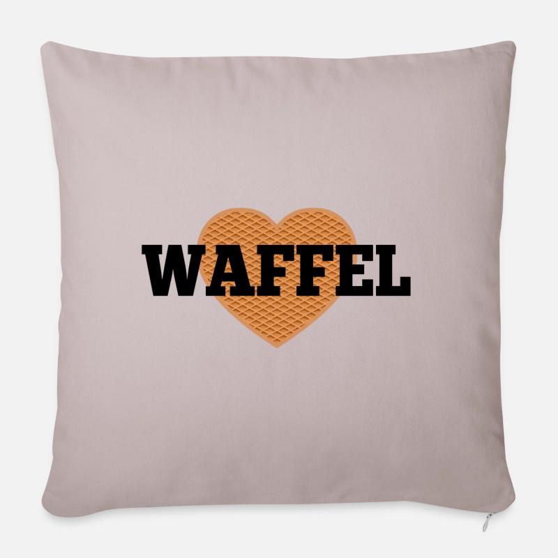 Waffel Love Herz - Sofakissenbezug 45 x 45 cm - helles Taupe