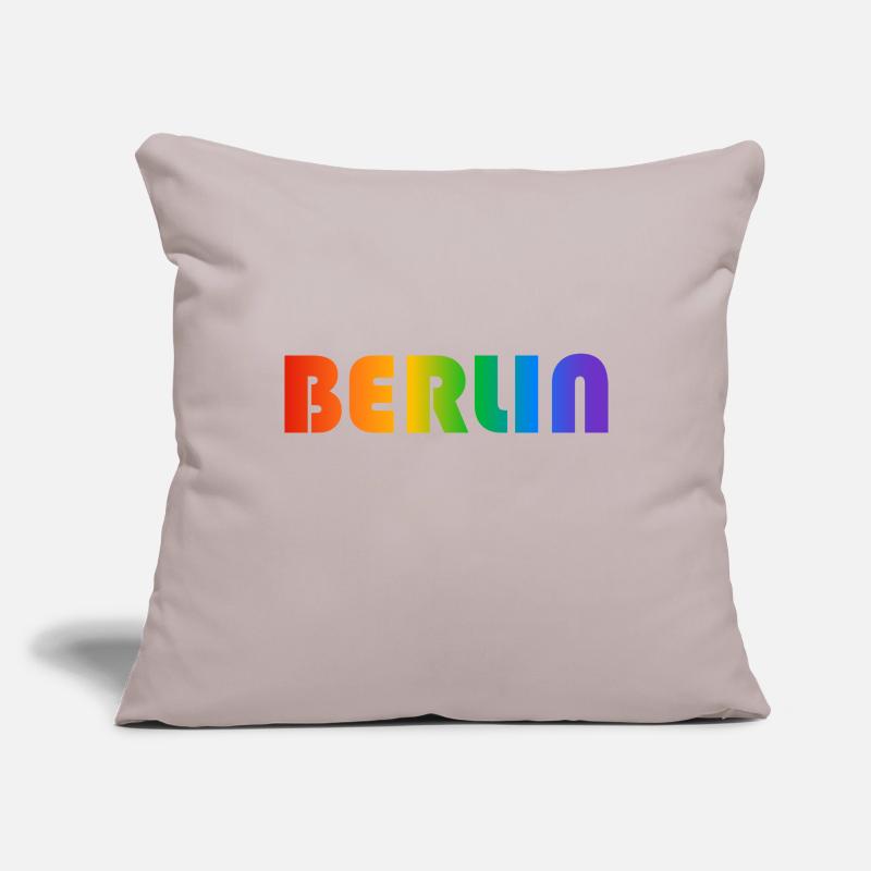Berlin Rainbow Text Sofa pillowcase 17,3'' x 17,3'' (45 x 45 cm)