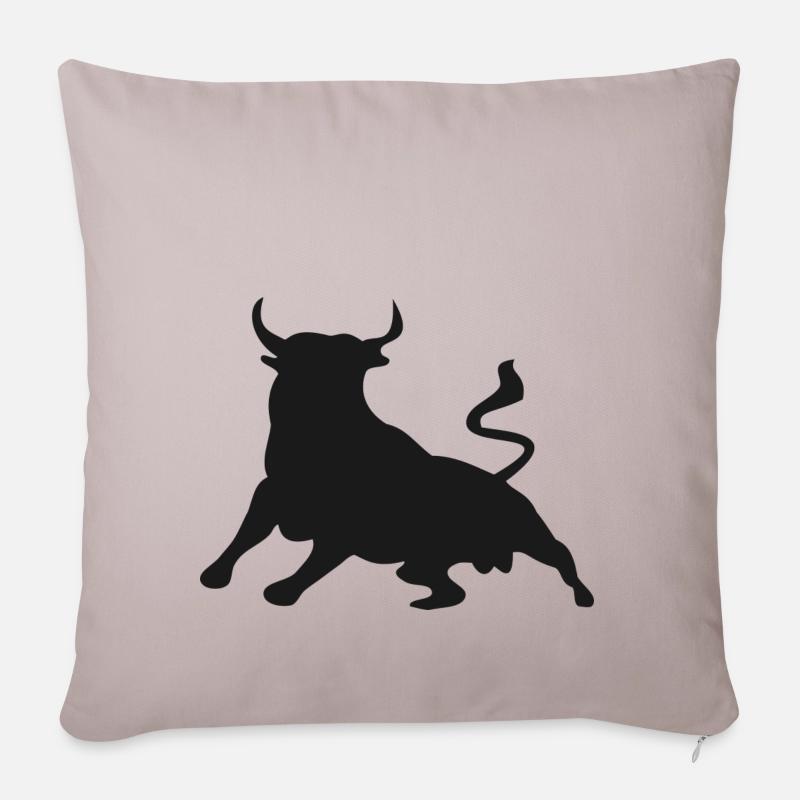 taureau taureau - Housse de coussin décorative 45 x 45 cm - taupe clair