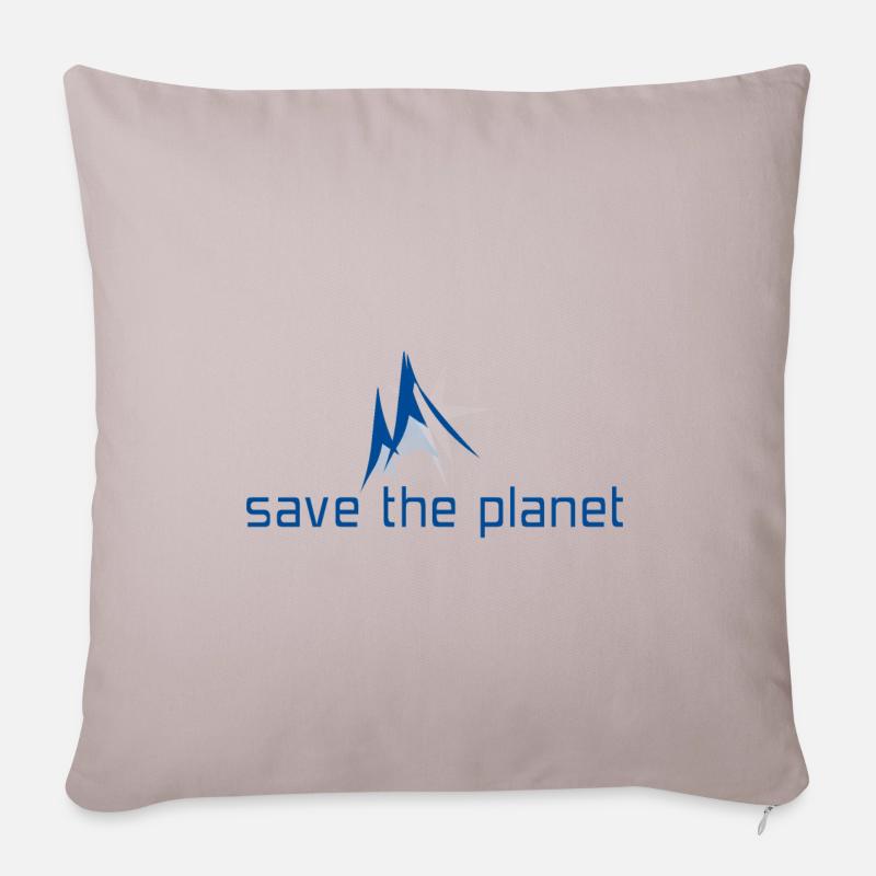 save the Planet - Sofakissenbezug 45 x 45 cm - helles Taupe